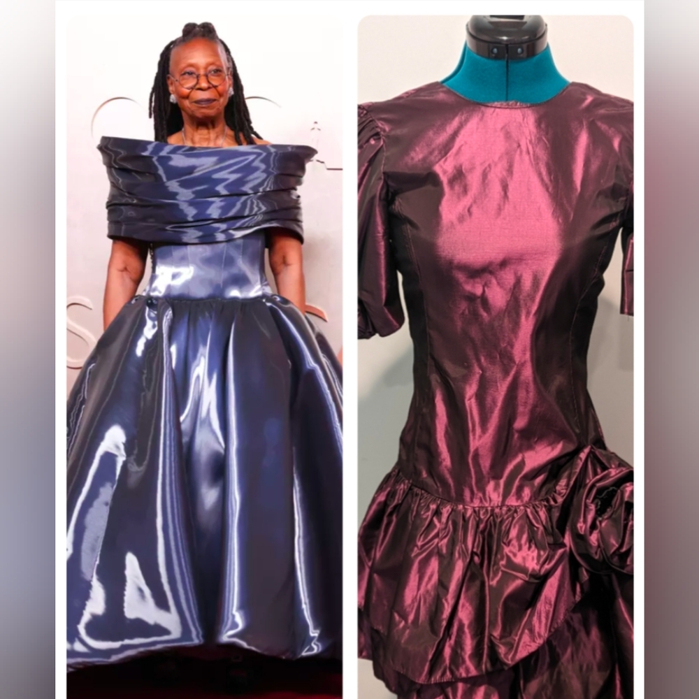 Vintage size 10 kids party dress metallic red/Fuscia color. Back In Style 2025!